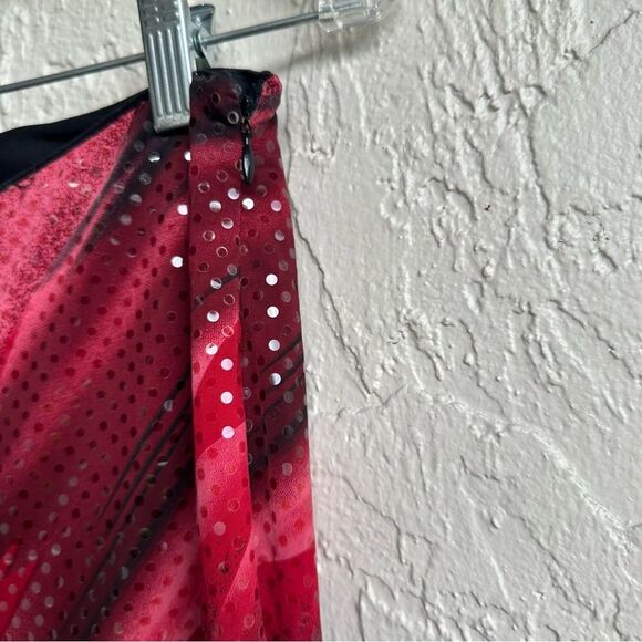 CACHE Pants Women 4 Vintage Y2K Disco Flare Size Zip USA Red Sequin - Picture 4 of 9